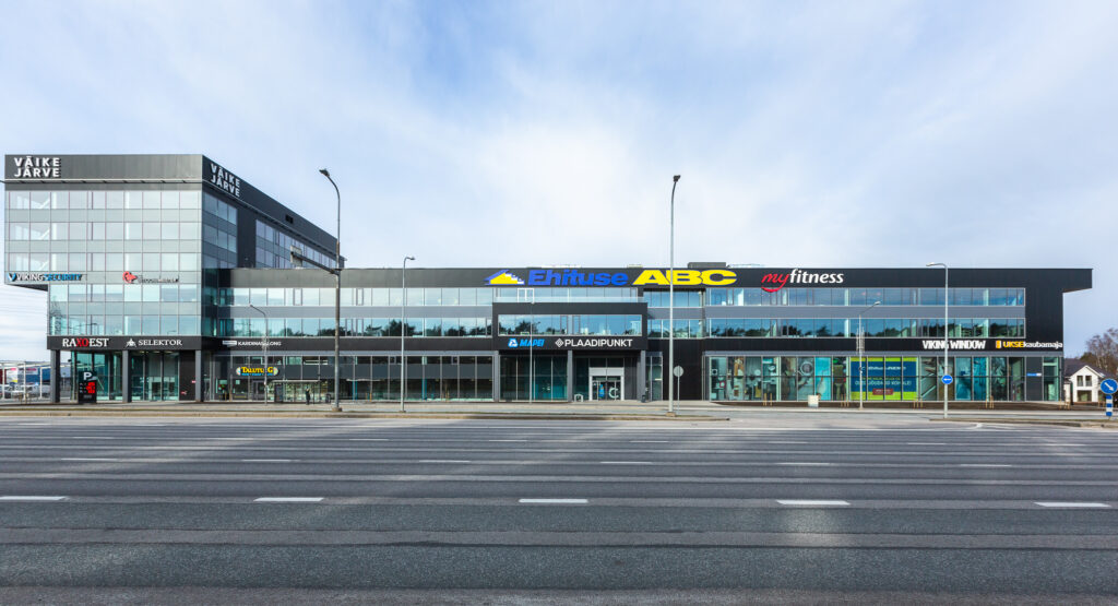 Väike Järve Commercial Building. Facade is made with ALUCOIL jet black facade panels