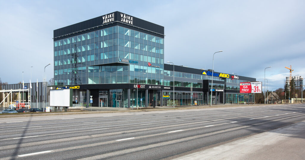 Väike Järve Commercial Building. Facade is made with ALUCOIL jet black facade panels